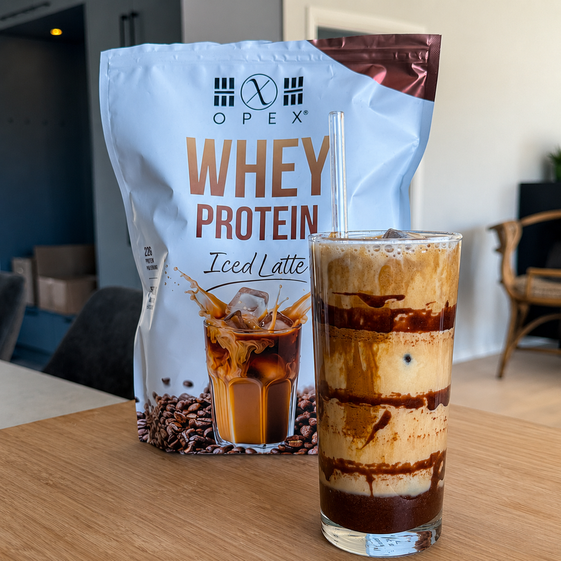 Lyxig iskaffe med protein